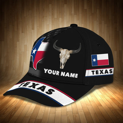 3D Classic Cap Texas Personalized Name Cap 01 Lasfour CA2384