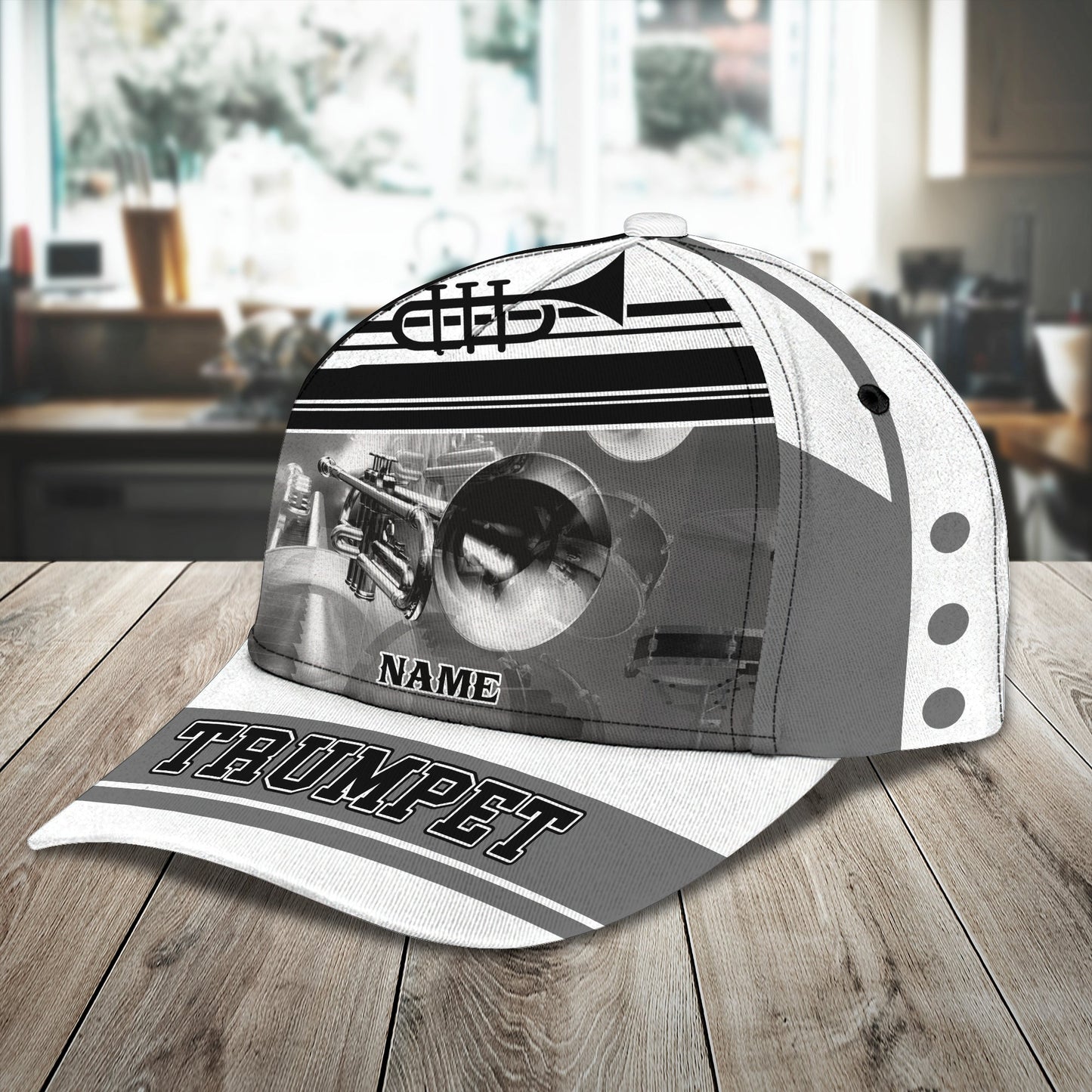 3D Classic Cap Trumpet Personalized Name Cap 407 Lasfour CA1177