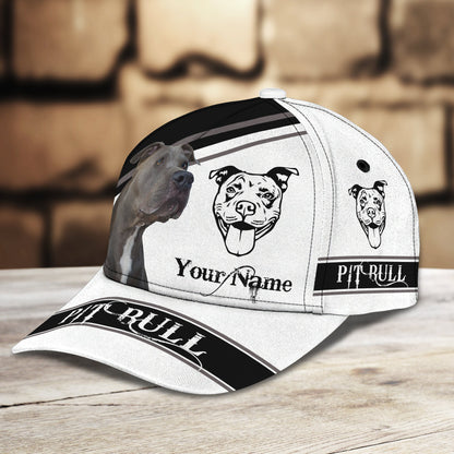 3D Classic Cap Pitbull Personalized Name Cap 01 Lasfour CA1483