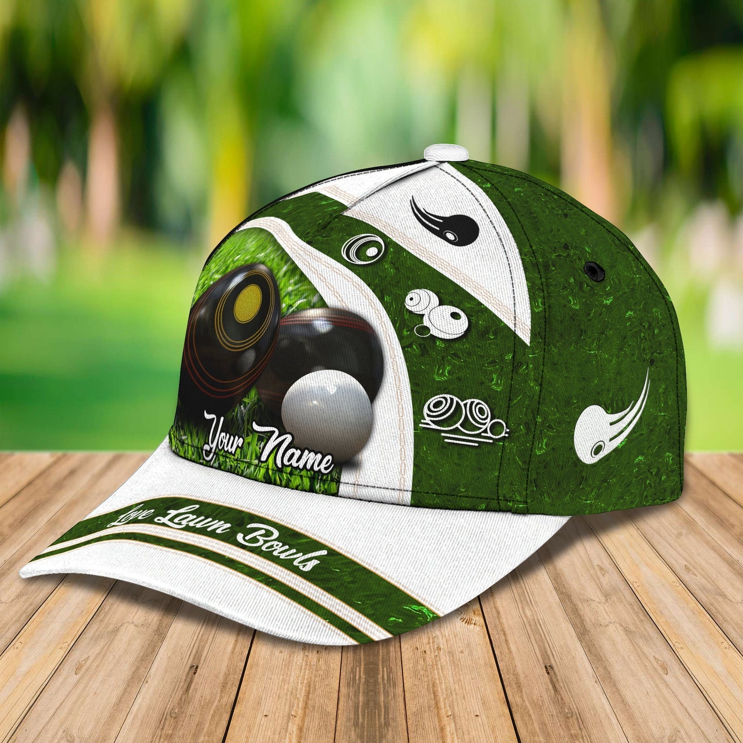 3D Classic Cap Lawn Bowls Personalized Name Cap Lasfour CA2449
