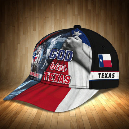 Personalized God Bless Texas 3D Full Print Baseball Cap, Texas American Pride Cap Hat, Texas Cap Hat CO0417