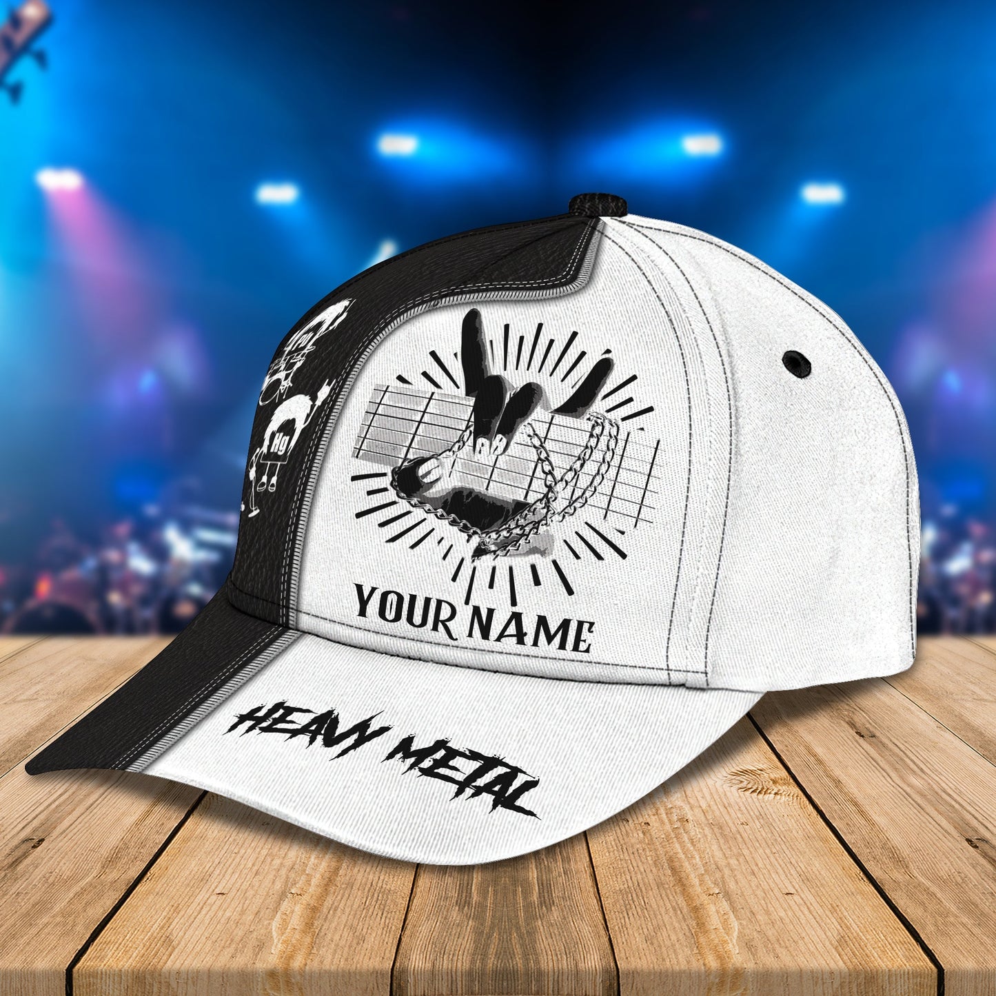3D Classic Cap Heavy Metal Personalized Name Cap Lasfour CA0991