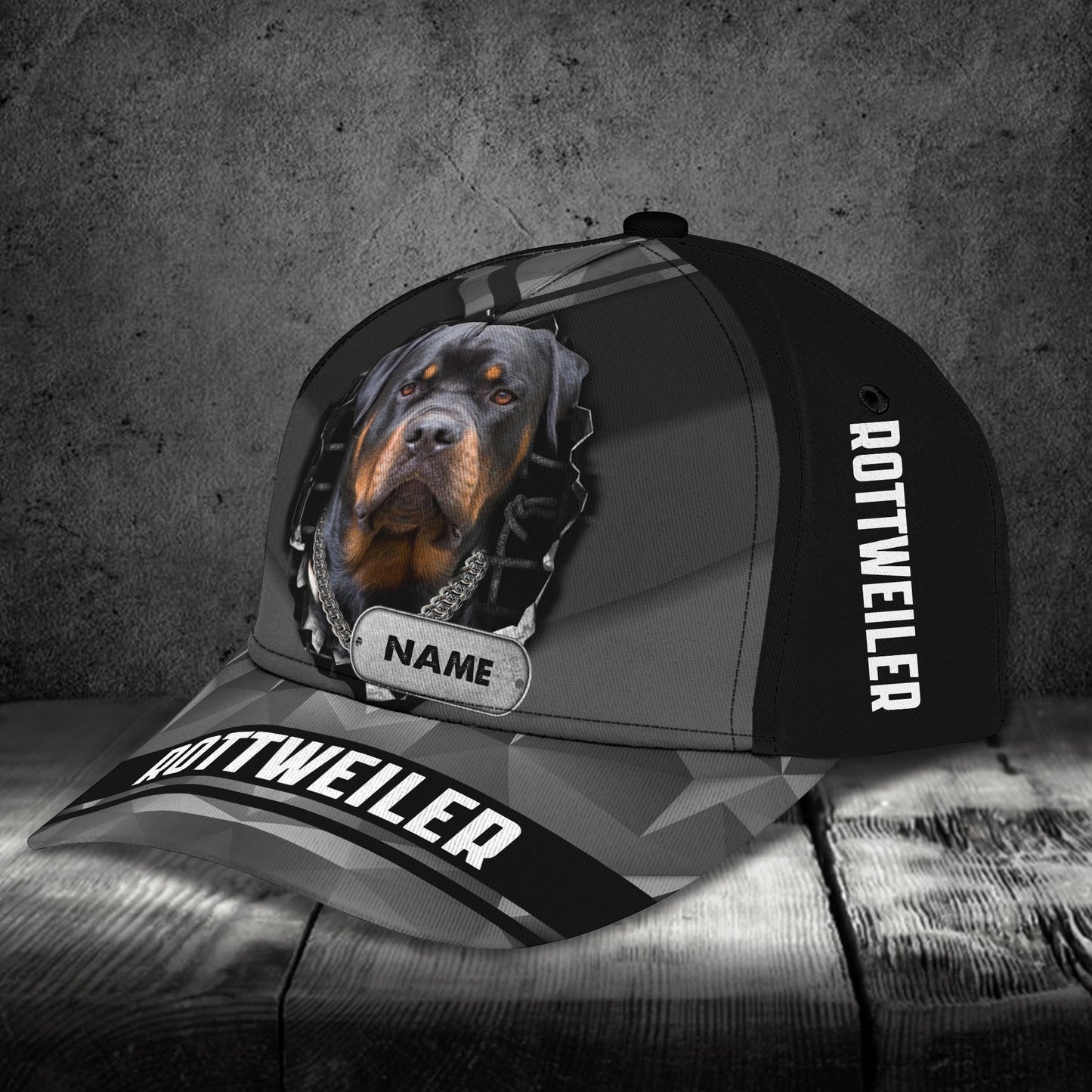 3D Classic Cap Rottweiler Personalized Name Cap 140 Lasfour CA1478