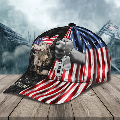 3D Classic Cap Veteran Personalized Name Cap 1236 Lasfour CA0902