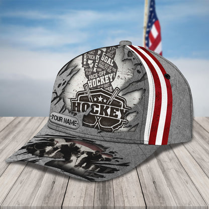 3D Classic Cap The Hockey Game 2Personalized Name Cap Lasfour CA1778