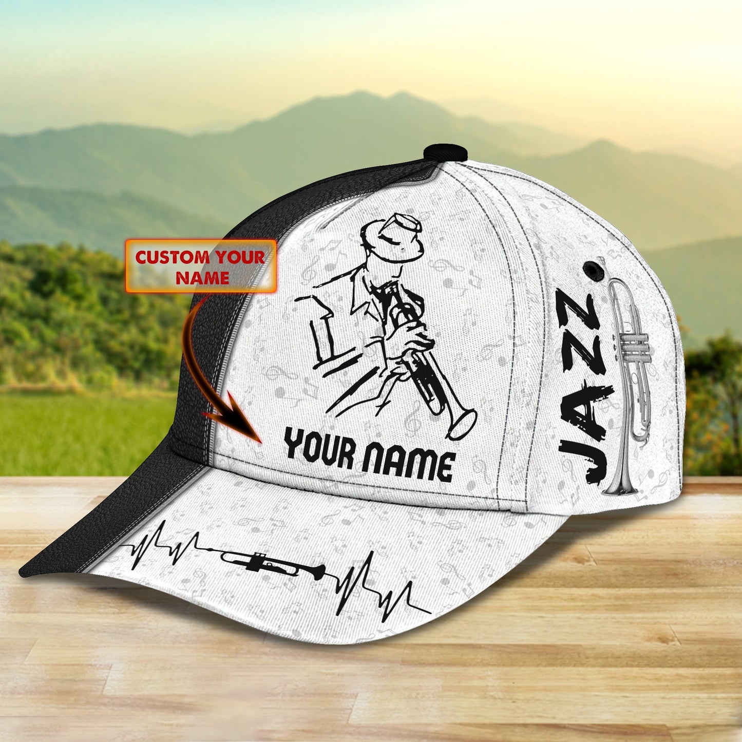 3D Classic Cap Trumpet Personalized Name Cap 01 Lasfour CA1197