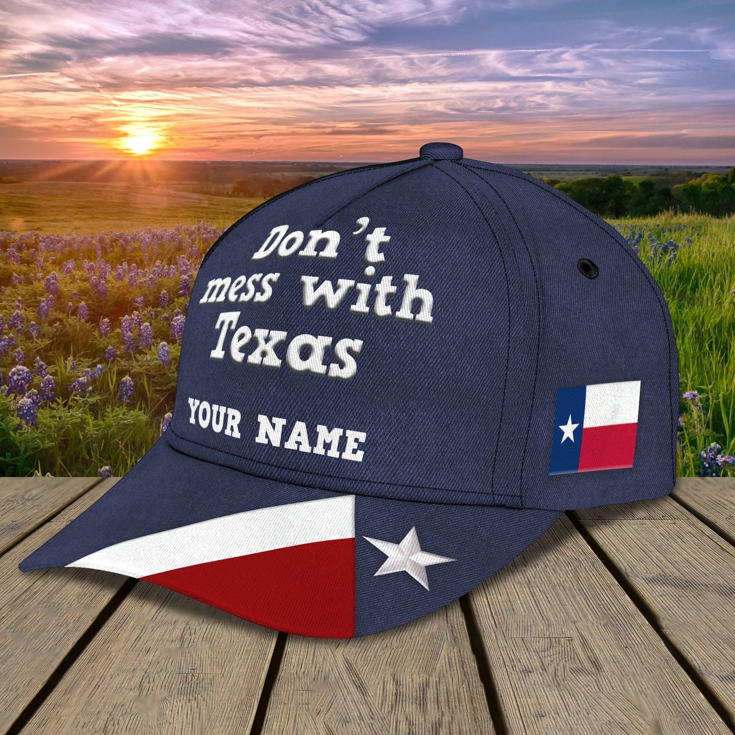 3D Classic Cap Texas1 Personalized Name Cap Lasfour CA1469