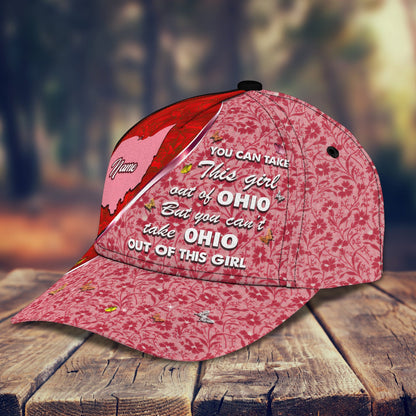 3D Classic Cap Ohio Girl Personalized Name Cap Lasfour CA1597