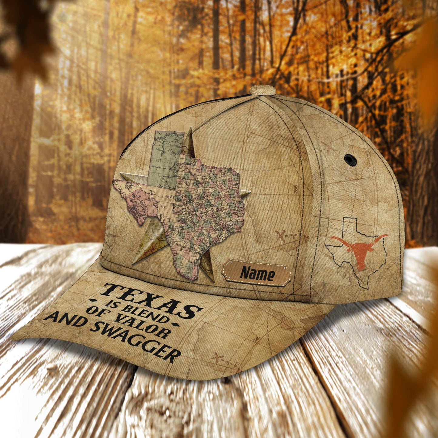 3D Classic Cap Texas 3 Personalized Name Cap Lasfour CA1521
