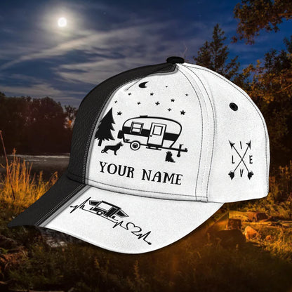 3D Classic Cap Camping Personalized Name Cap Lasfour CA2073