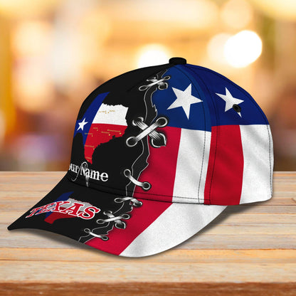 3D Classic Cap Texas Personalized Name Cap 175 Lasfour CA1803