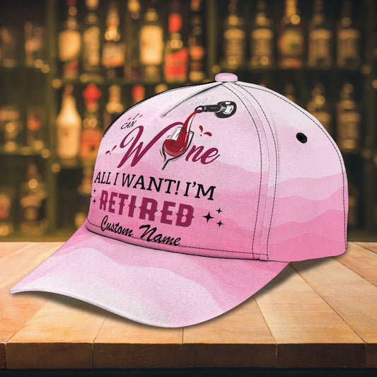 3D Classic Cap Wine And Retired Personalized Name Cap Namacap074 Lasfour CA1390
