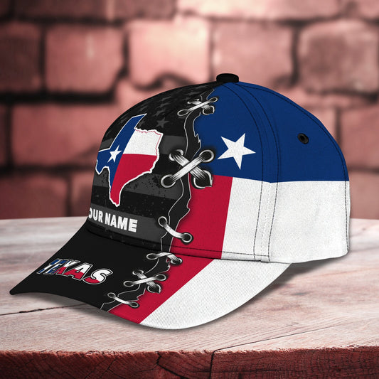 3D Classic Cap Texas Personalized Name Cap 02 Lasfour CA1980