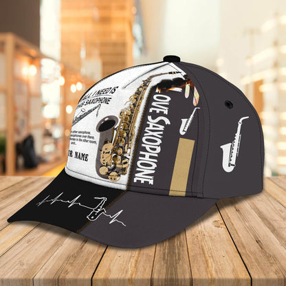 3D Classic Cap Saxophone 4 Personalized Name Cap Lasfour CA2253