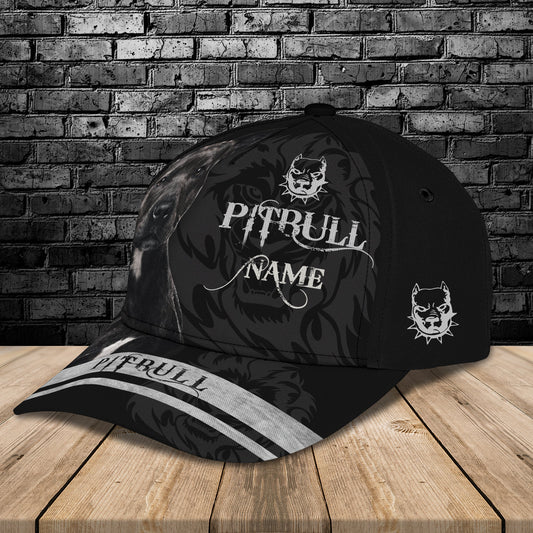 3D Classic Cap Pitbull Personalized Name Cap 55 Lasfour CA0804