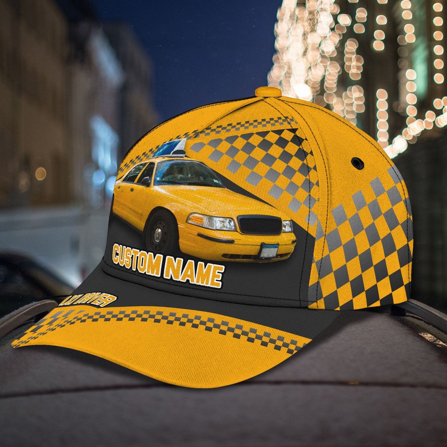 3D Classic Cap Taxi Driver 1 Personalized Name Cap Lasfour CA2035