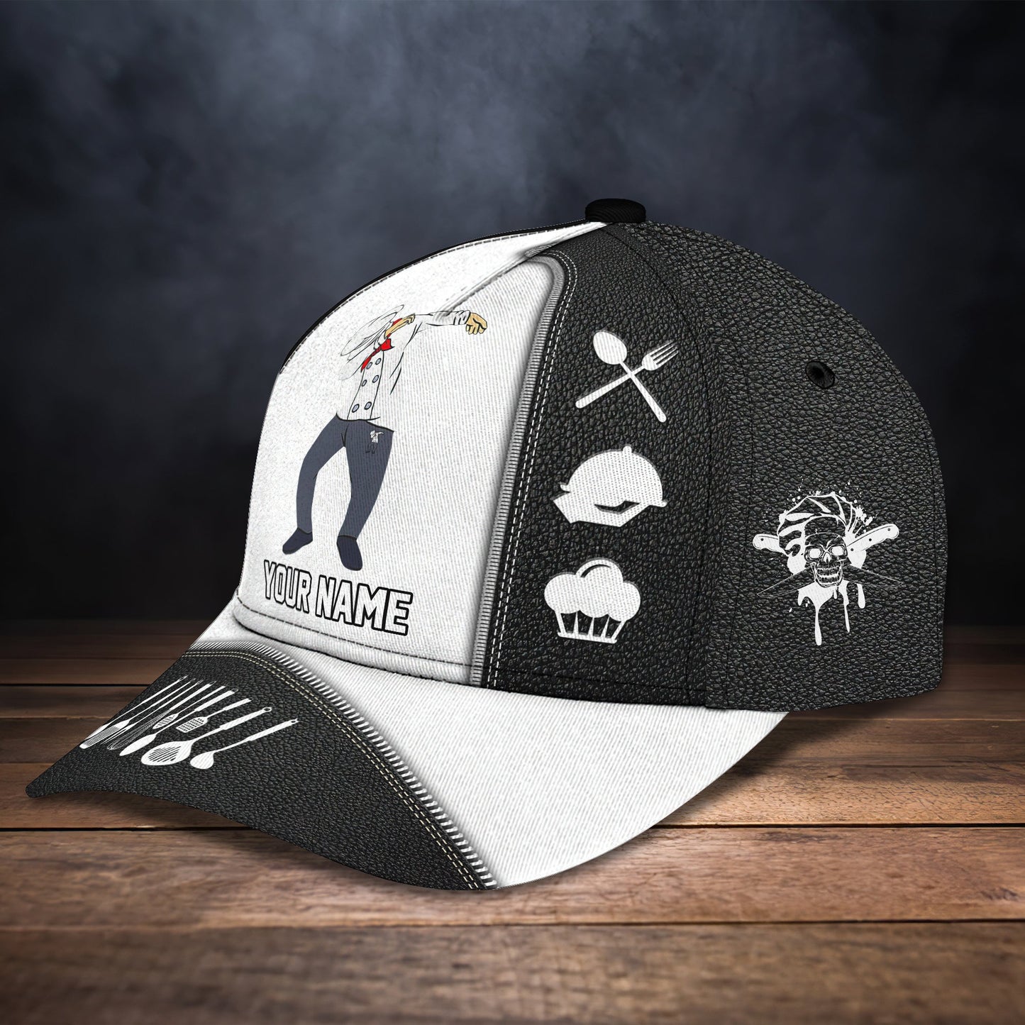 3D Classic Cap Chef Personalized Name Cap 404 Lasfour CA0839