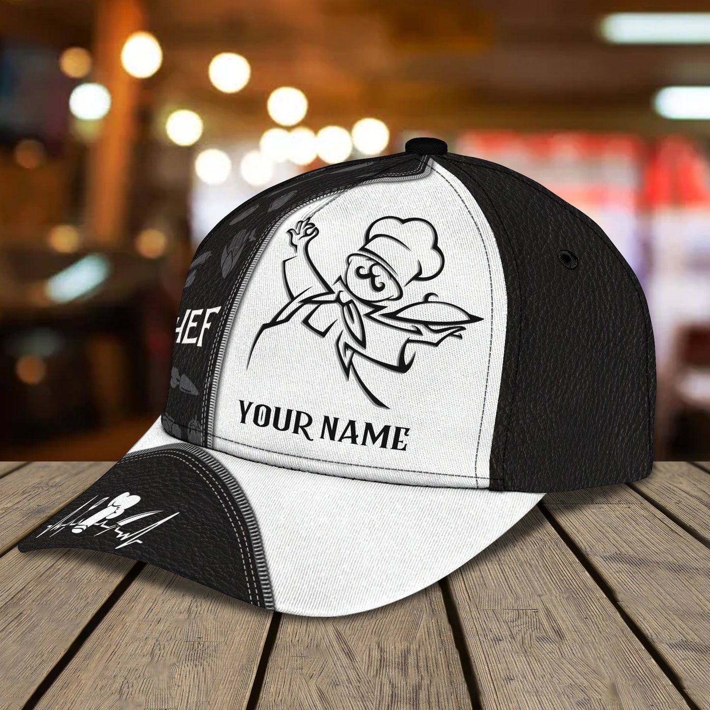 3D Classic Cap Chef 1 Personalized Name Cap Lasfour CA0853