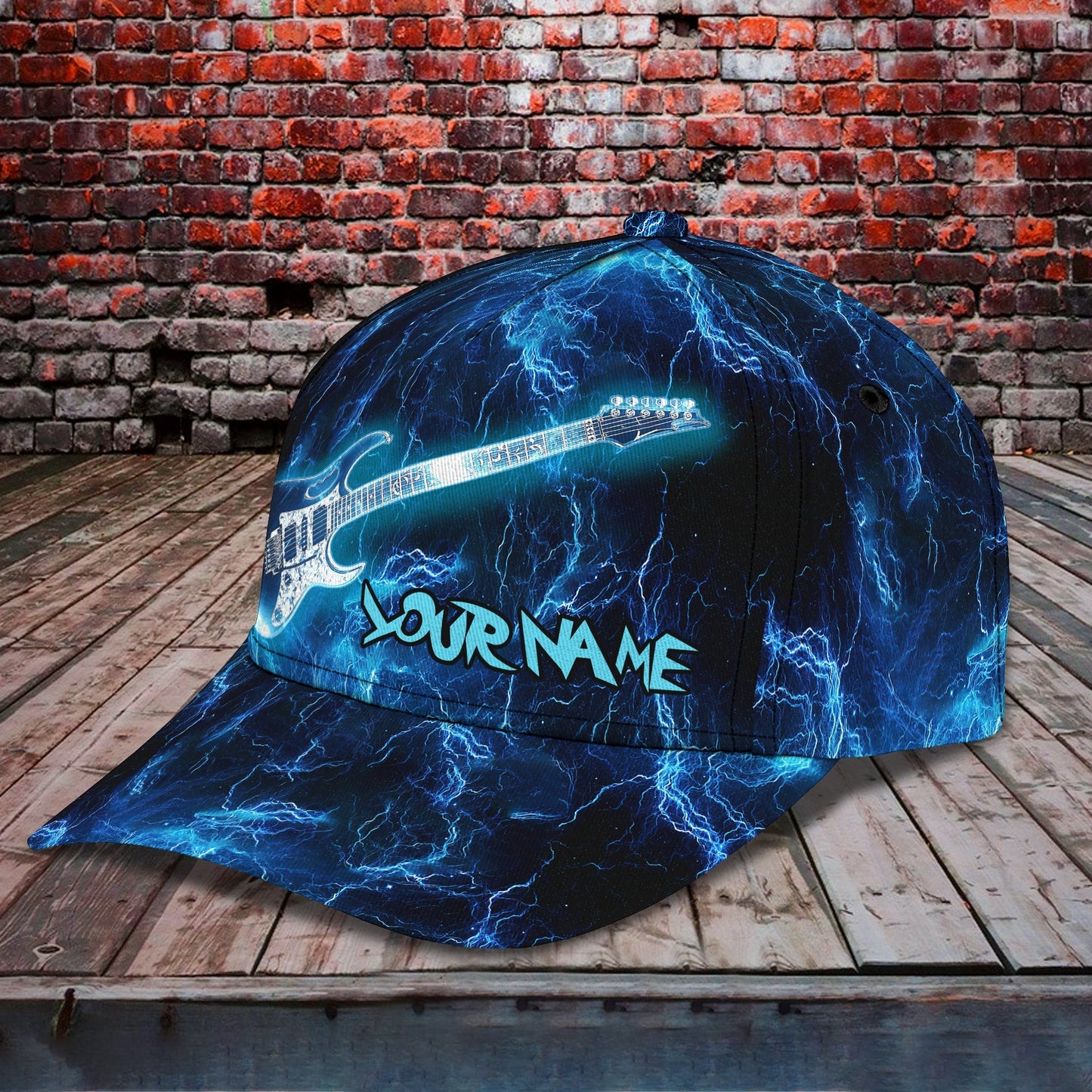 3D Classic Cap Electric Guitar Personalized Name Cap Lasfour CA0940