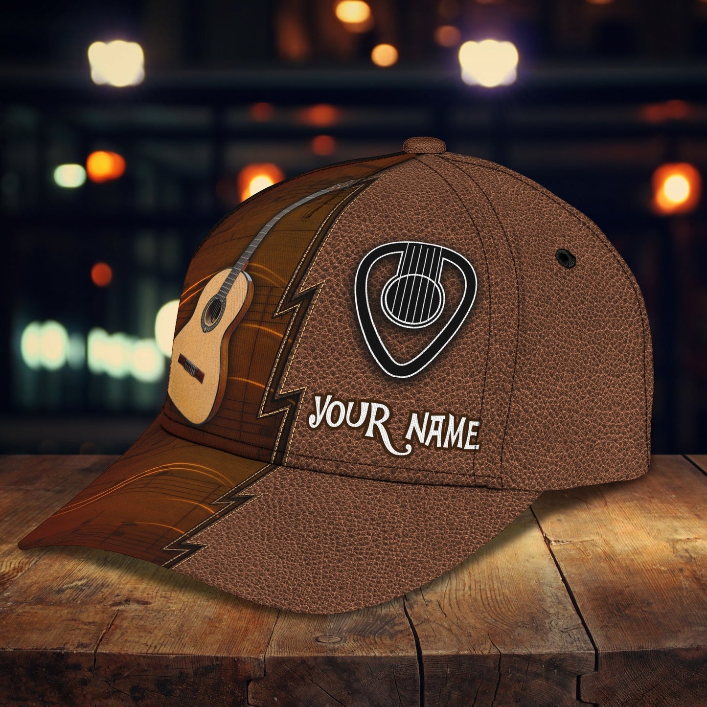 Custom Name Funny Gift For Guitar Man, Guitarist Baseball 3D Cap, Where World Fall Music Speak, Musican Cap CO0435