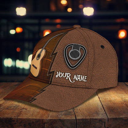Custom Name Funny Gift For Guitar Man, Guitarist Baseball 3D Cap, Where World Fall Music Speak, Musican Cap CO0435