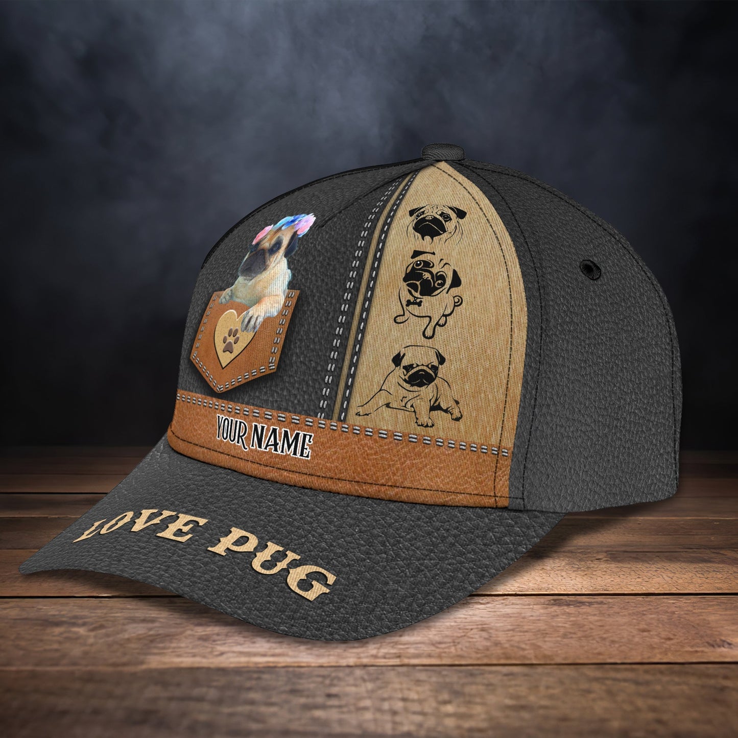3D Classic Cap Super Pug 21 Custom Cap Lasfour CA0965