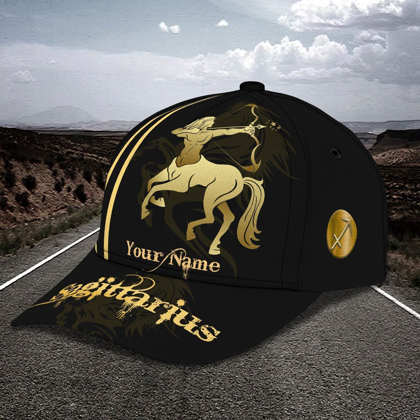 3D Classic Cap Sagittarius Personalized Name Cap Lasfour CA1819