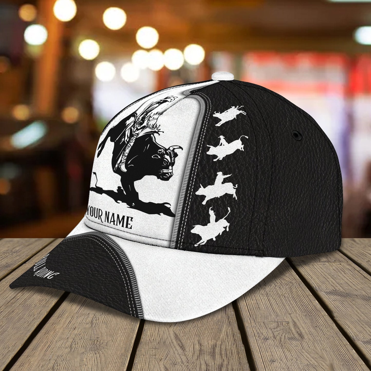 3D Classic Cap Bullriding Personalized Name Cap Lasfour CA1987