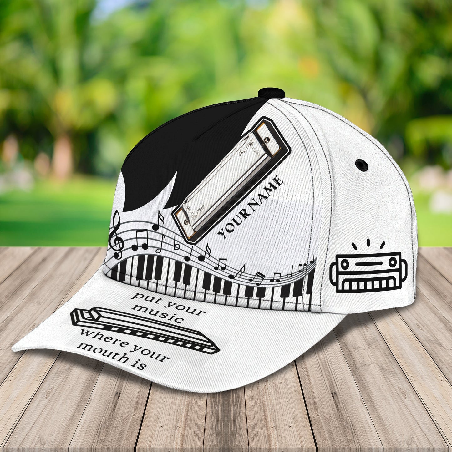 3D Classic Cap Harmonica Personalized Name Cap Nama417 Lasfour CA2255