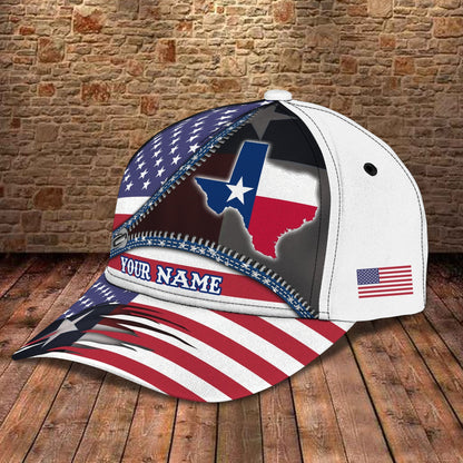 3D Classic Cap Texas Personalized Name Cap 49 Lasfour CA2321