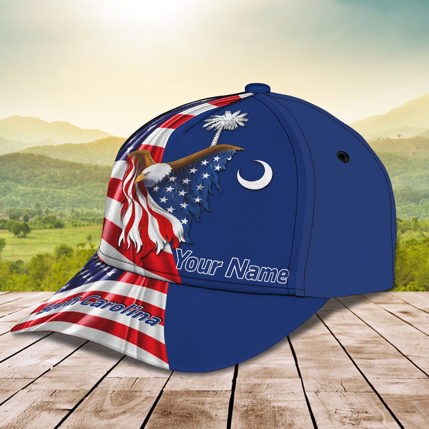 3D Classic Cap Personalized Name Cap South Carolina 01 Lasfour CA1494