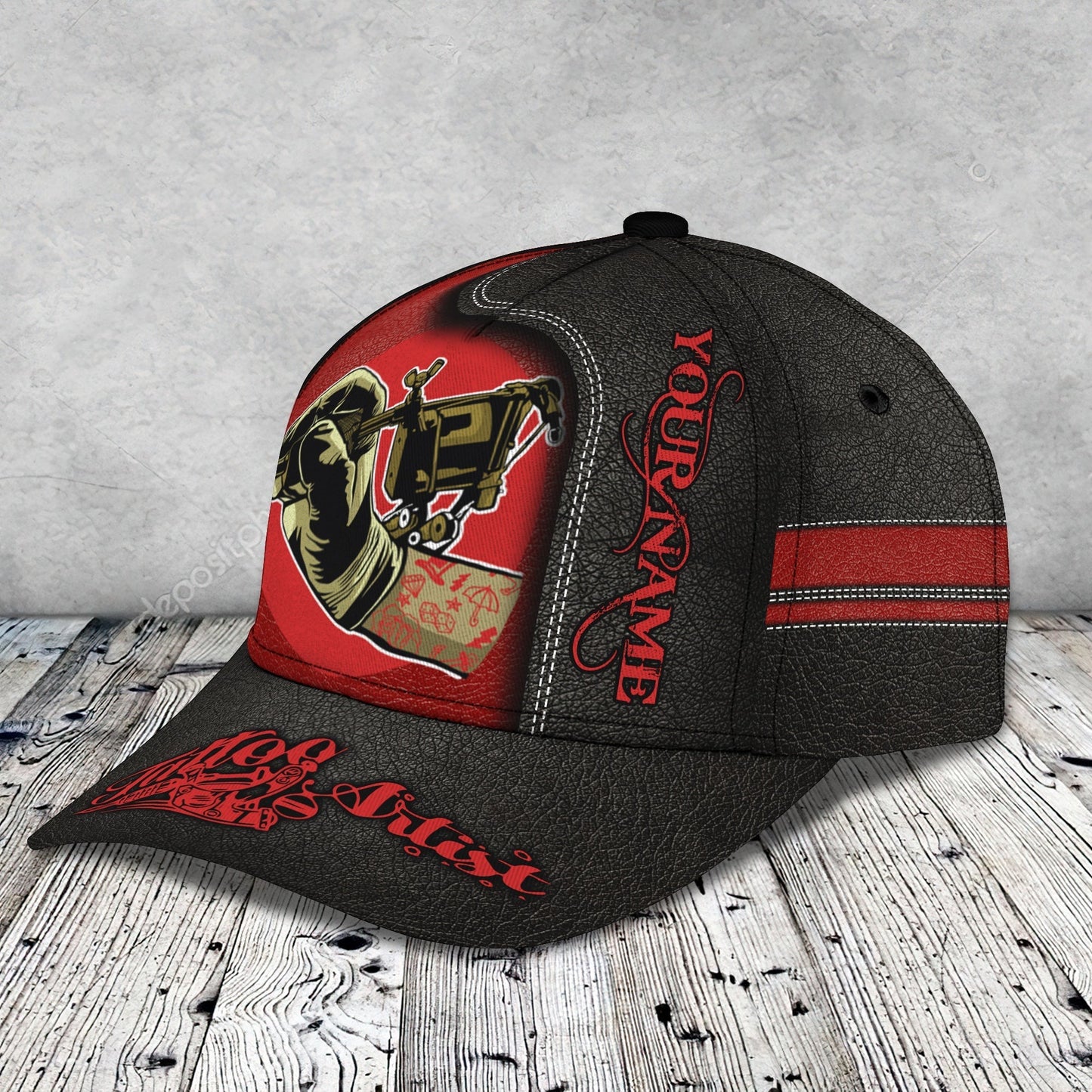 3D Classic Cap Tattoos Artist Personalized Name Cap 106 Lasfour CA2069
