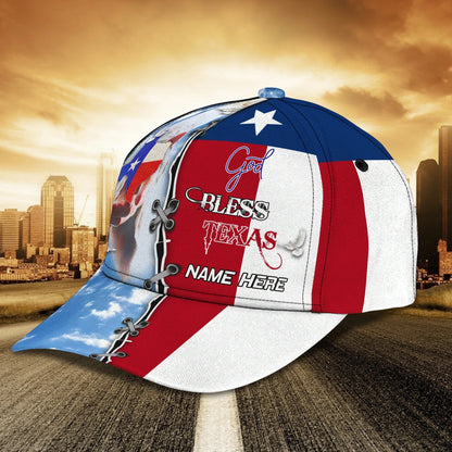 Personalized God Bless Texas 3D Full Print Baseball Cap, Texas American Pride Cap Hat, Texas Cap Hat CO0417