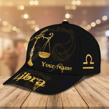 3D Classic Cap Libra Personalized Name Cap Lasfour CA2292