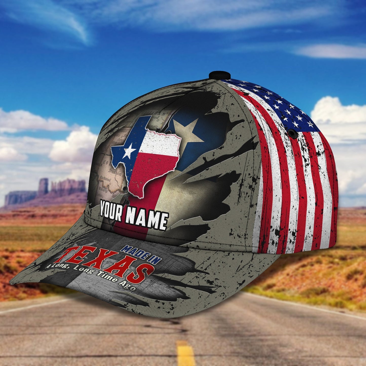 3D Classic Cap Texas Personalized Name Cap 03 Lasfour CA1691