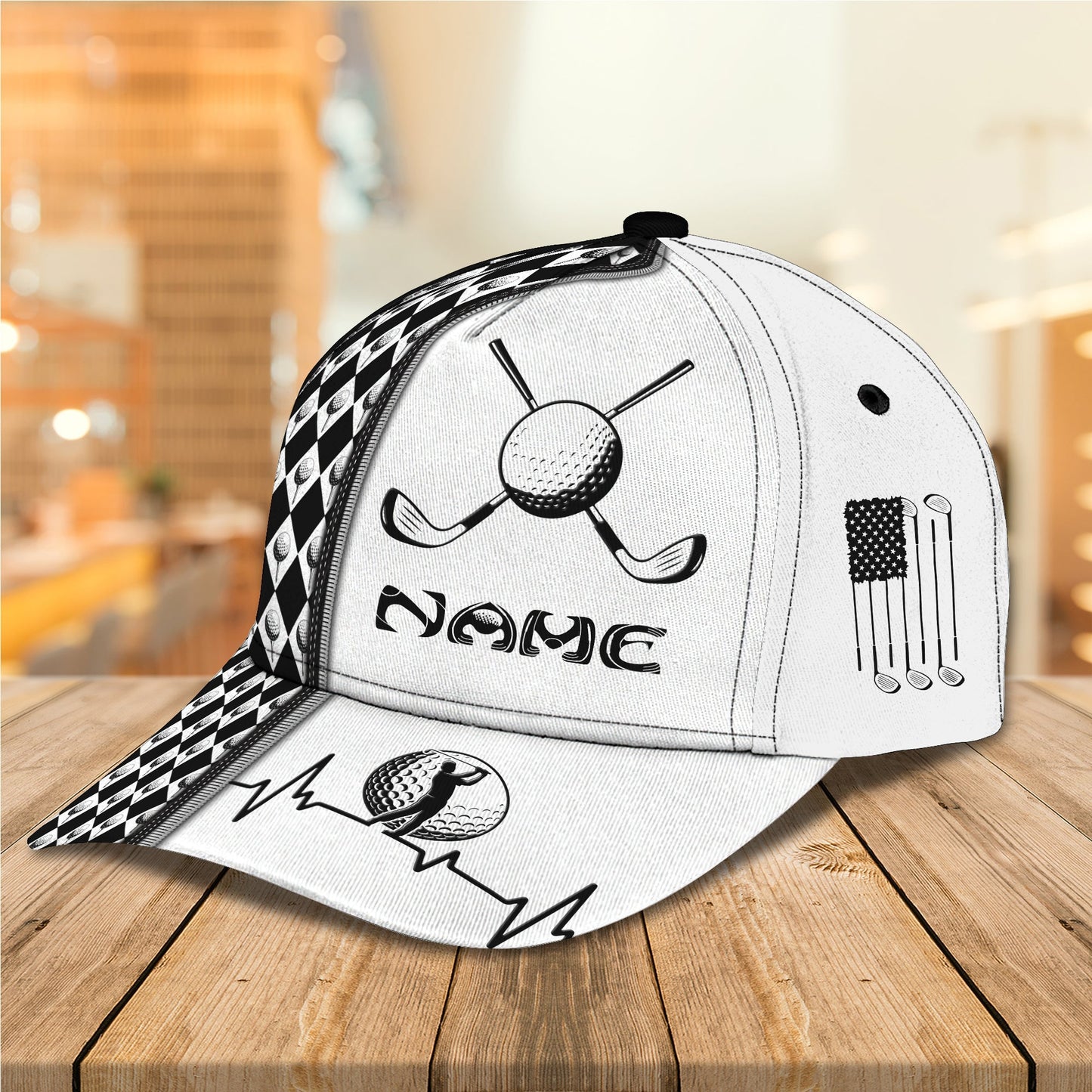 3D Classic Cap Golf Personalized Name Cap 05 Lasfour CA0896
