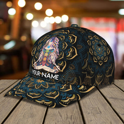 3D Classic Cap Yoga Mandala Personalized Name Cap Lasfour CA1800