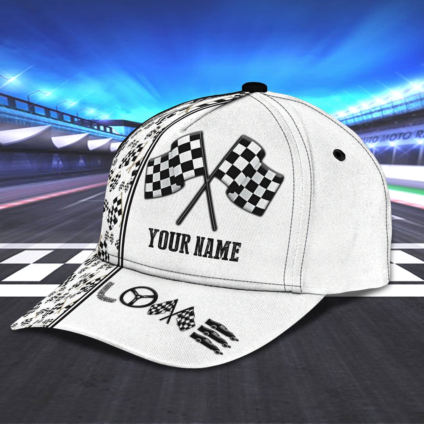 3D Classic Cap Dirt Track Racing Personalized Name Cap 75 Lasfour CA1324
