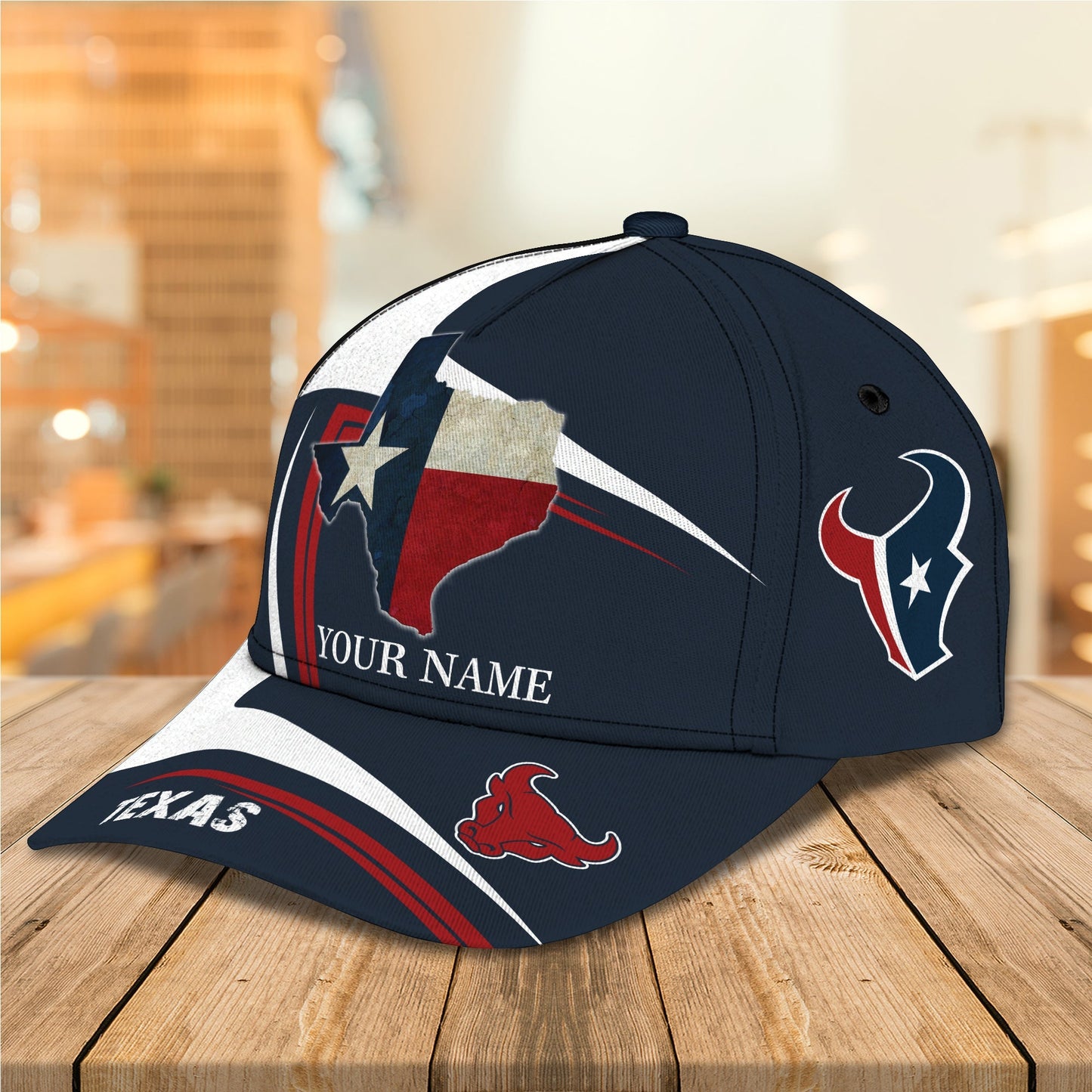 3D Classic Cap Texas Personalized Name Cap 02Lasfour CA1504
