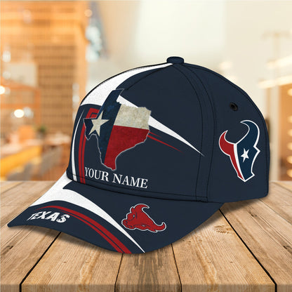3D Classic Cap Texas Personalized Name Cap 02Lasfour CA1504