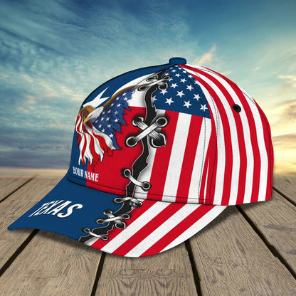 Personalized God Bless Texas 3D Full Print Baseball Cap, Texas American Pride Cap Hat, Texas Cap Hat CO0417