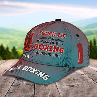 3D Classic Cap Touch Me And Your First Boxing Lesson Is Free Personalized Name Cap Lasfour CA1274