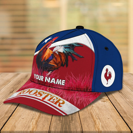 3D Classic Cap Texas Rooster Personalized Name Cap Lasfour CA1482