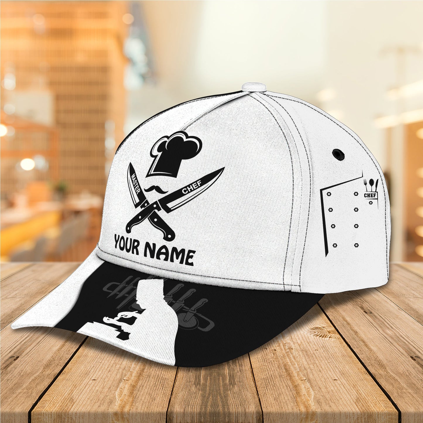 3D Classic Cap Chef Personalized Name Cap Lasfour CA0795