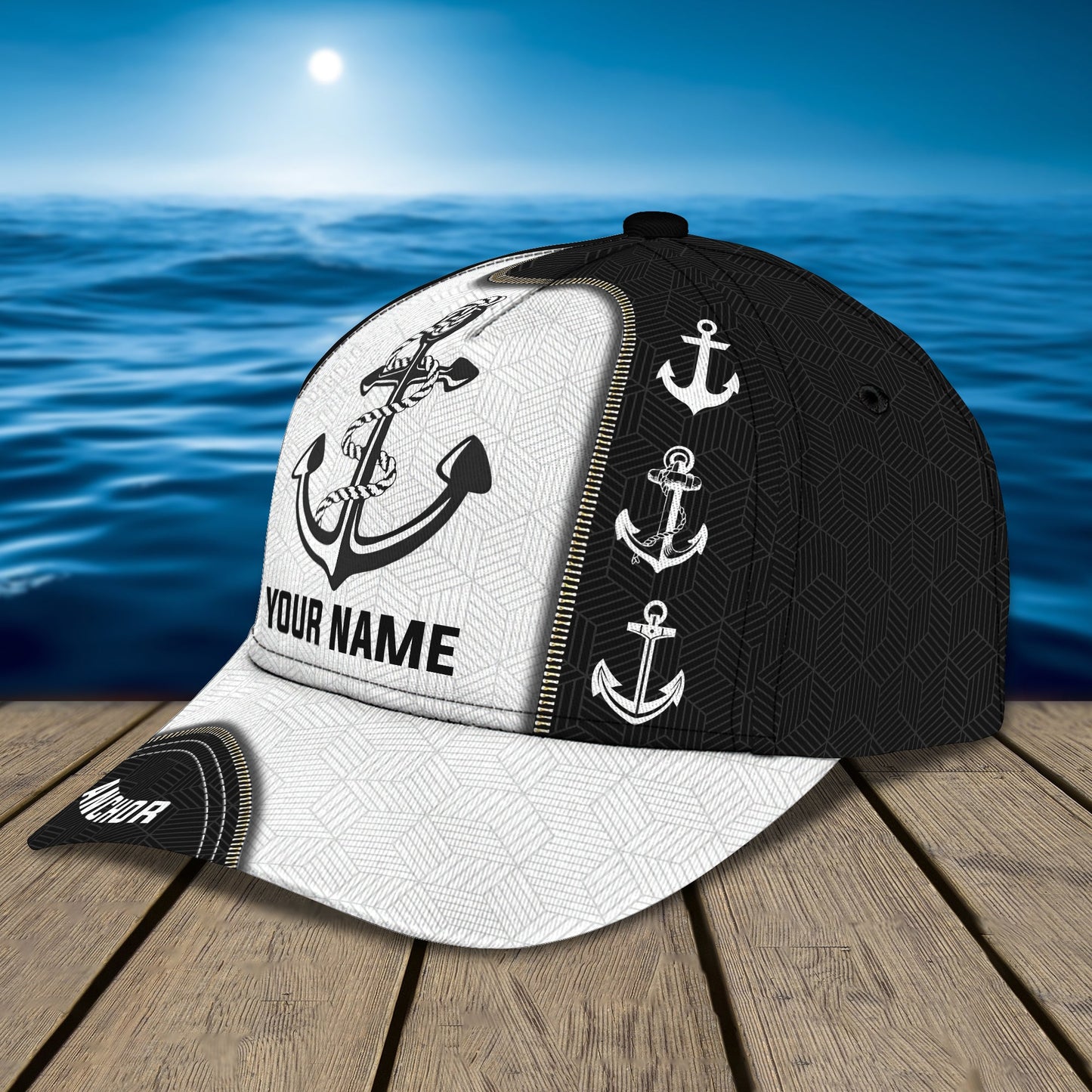 3D Classic Cap Anchor Personalized Name Cap 99 Lasfour CA1637