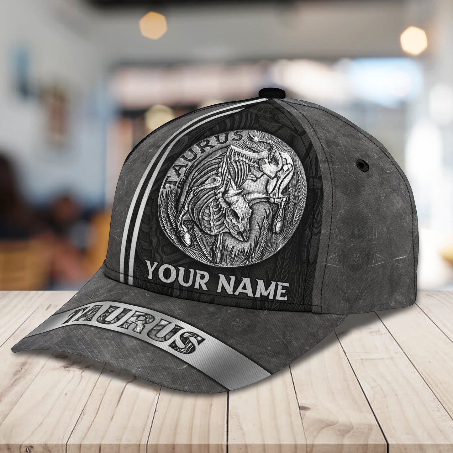 3D Classic Cap Taurus Personalized Name Cap Lasfour CA2129