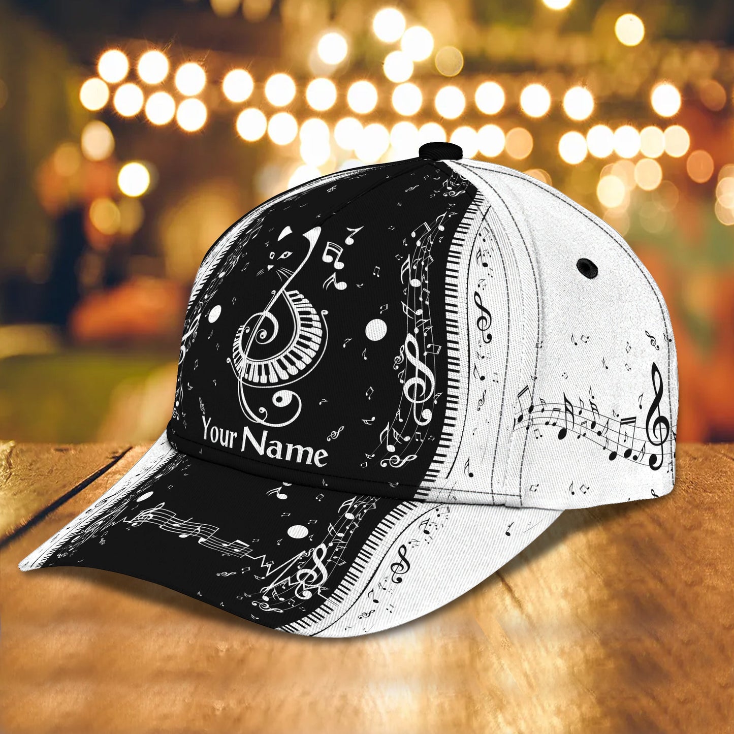 3D Classic Cap Piano1 Personalized Name Cap Lasfour CA1711