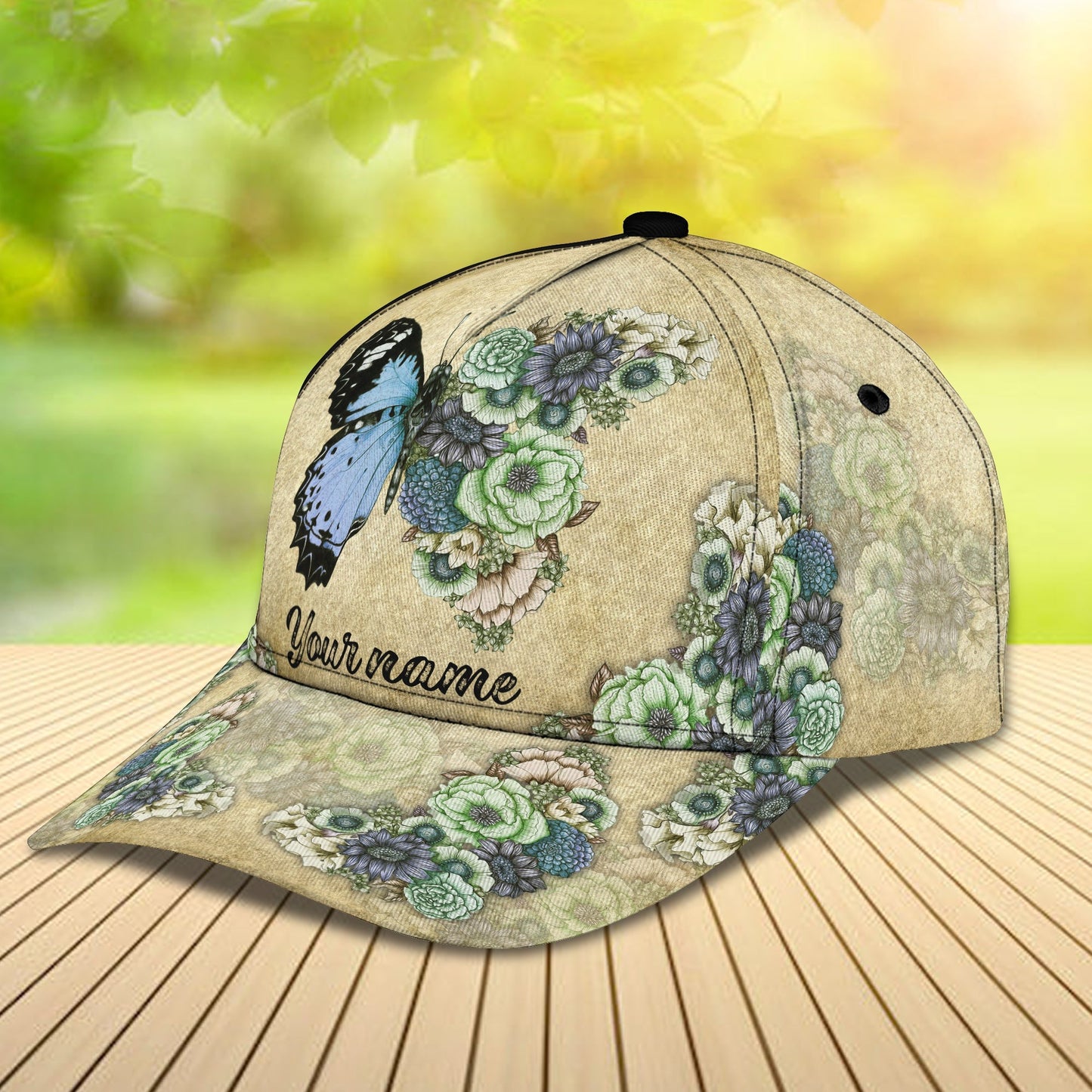 3D Classic Cap Butterfly Personalized Name Cap Namacap076 Lasfour CA1400