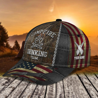 Personalized Campfire Baseball Cap Hat, Camper Cap, Camping Hat For Travel Summer CO0570