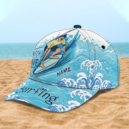 3D Classic Cap Surfing Personalized Name Cap Lasfour CA1030